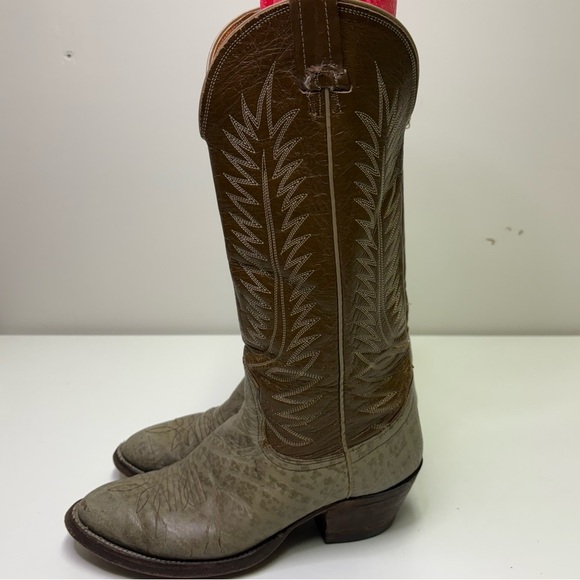 Nocona Mens 7.5 Texas Rockabilly Rodeo Western Boots Vintage Texas Made in USA - Picture 3 of 14